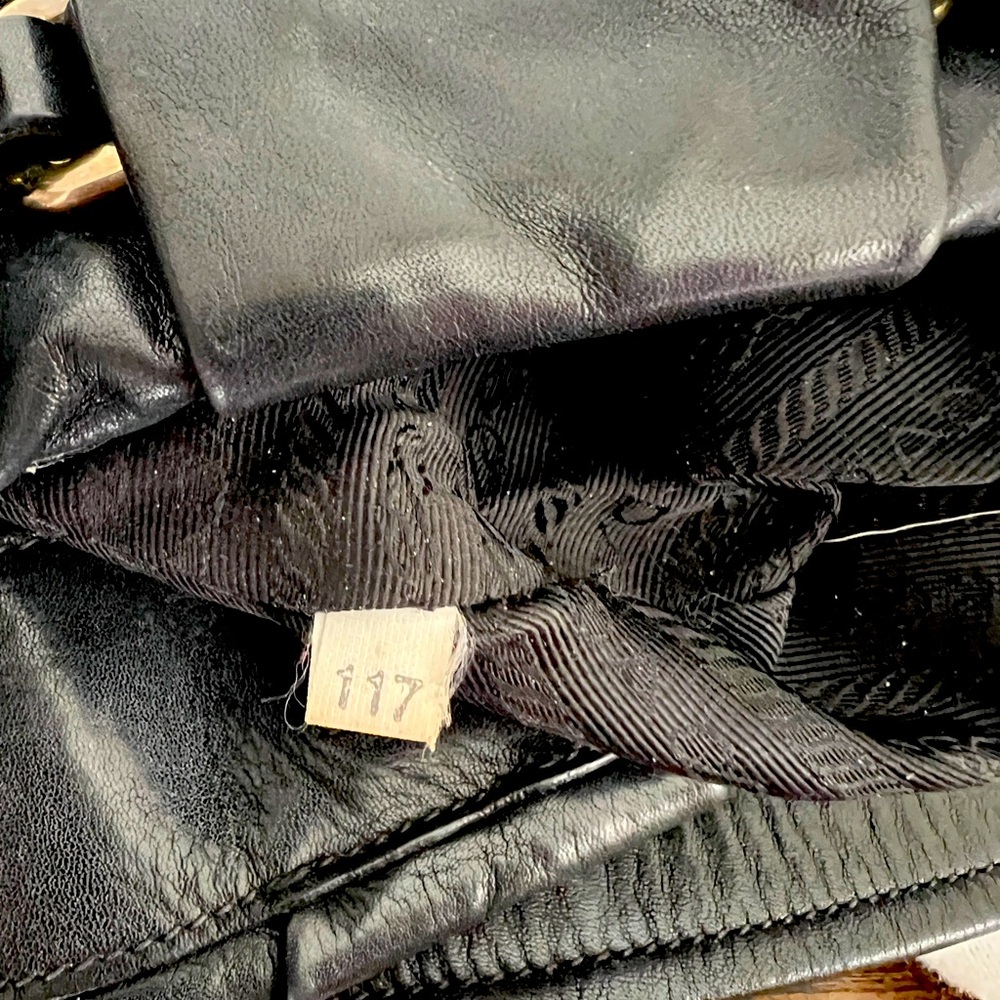 Authentic Prada shoulder handbag. Soft leather with silver hardware. - Picture 13 of 14